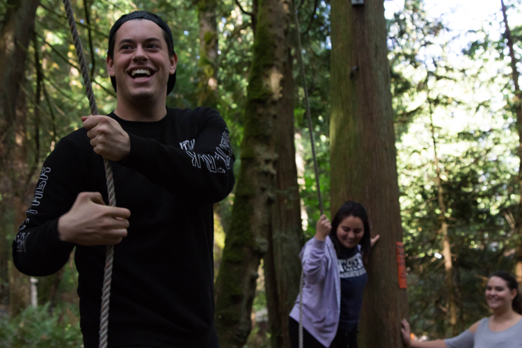 WWU students on Challenge Course at Lakewood