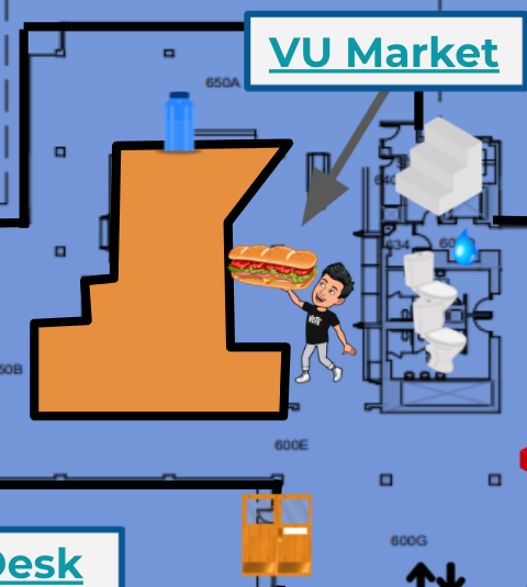 VU Bitmoji Map of 6th floor