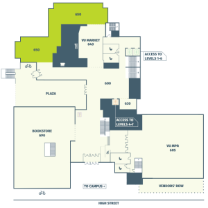 map image of the 6th floor lobby of the VU